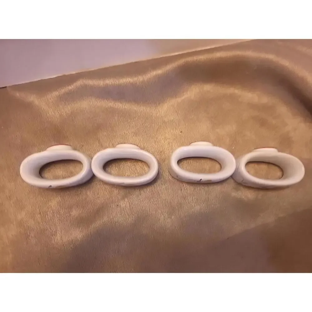 Herend Village Pottery Set Of 4 Hand Painted Vintage Butterfly Napkin Rings